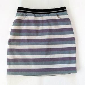 🍏 41 Hawthorn purple blue white stripe mini skirt